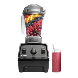 A blender motor base sits safely on a kitchen counter away from the sink.