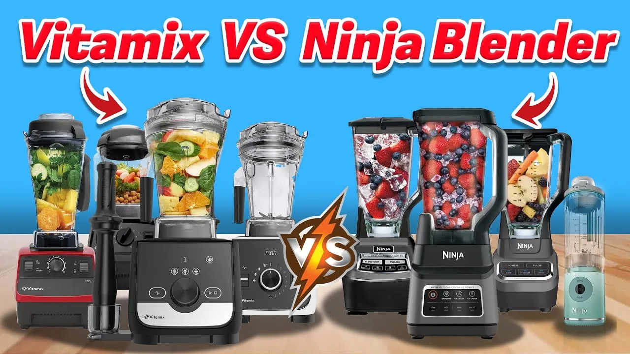 A blender and a tamper tool on a counter during troubleshooting.