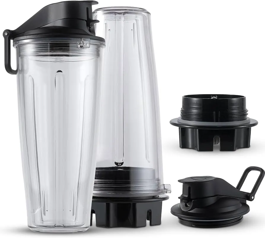 Comparing a large Vitamix pitcher and a small personal blending cup for proper blending volume.