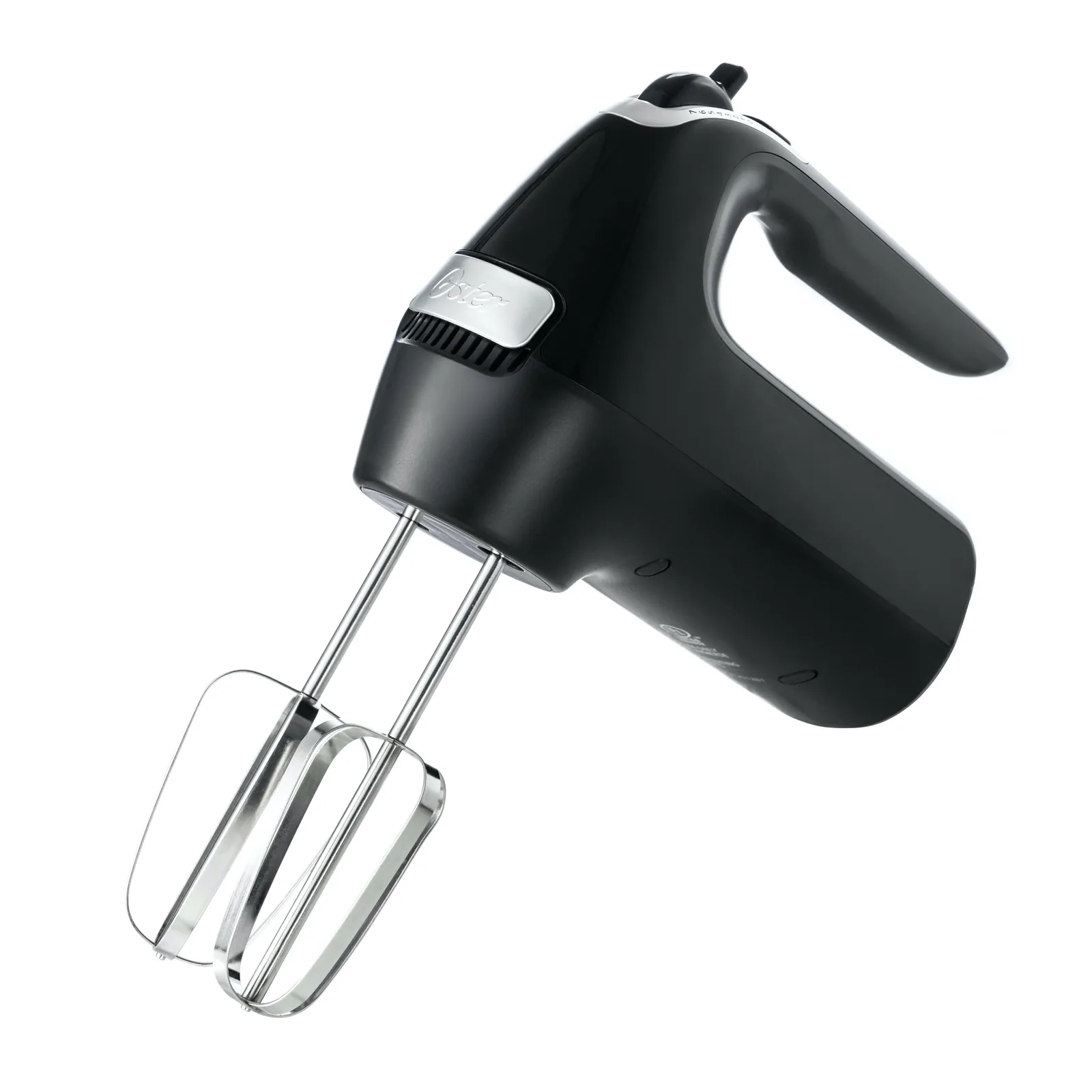 Countertop blender and Oster hand blender side by side on a counter
