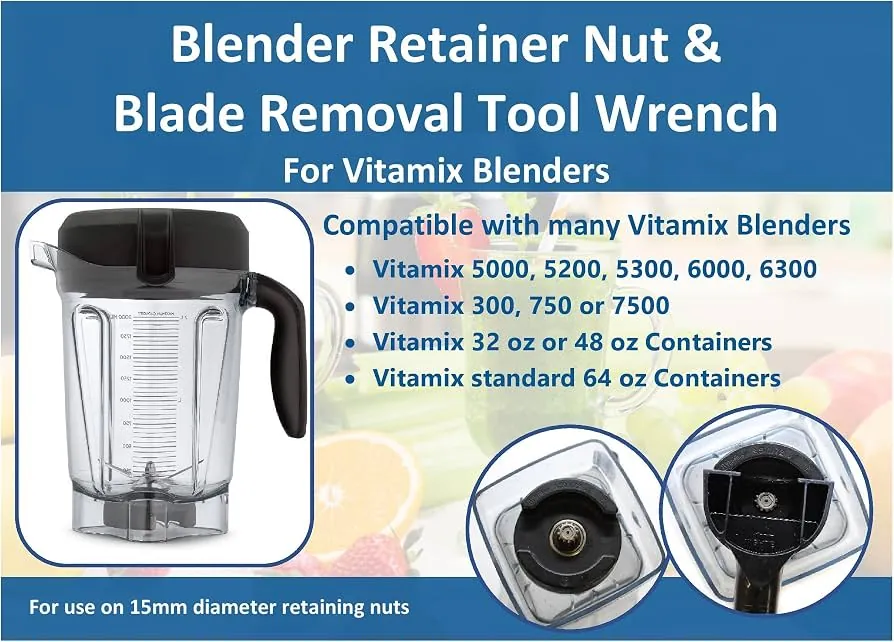 Hand holding removed Vitamix blender blade assembly for cleaning