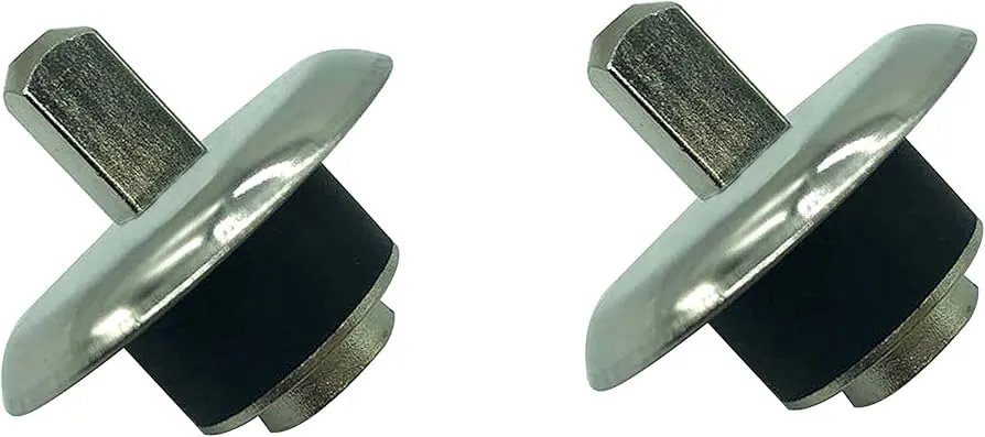 Hands comparing worn and new Oster blender drive pins on a table