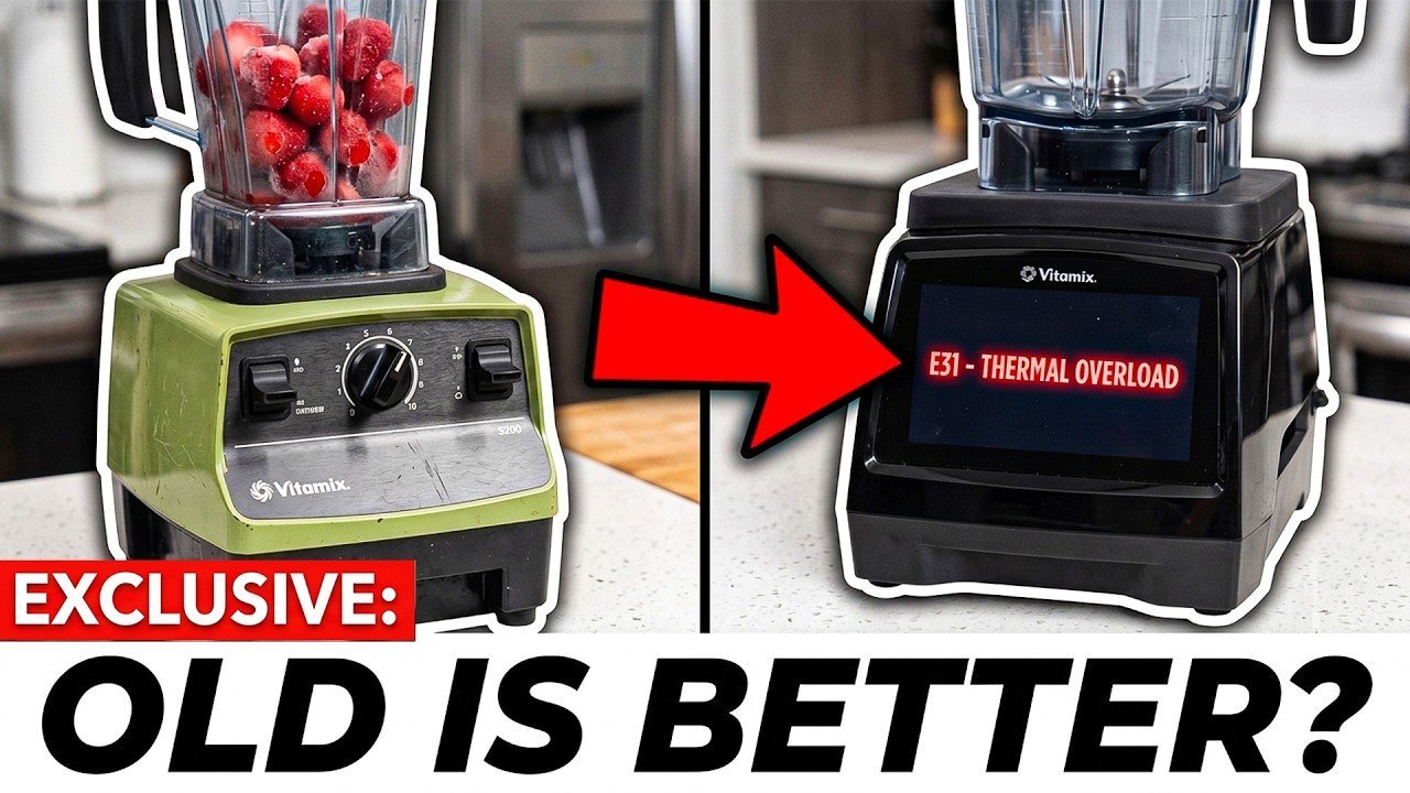A high-end blender displaying an E31 error code on a modern kitchen counter.