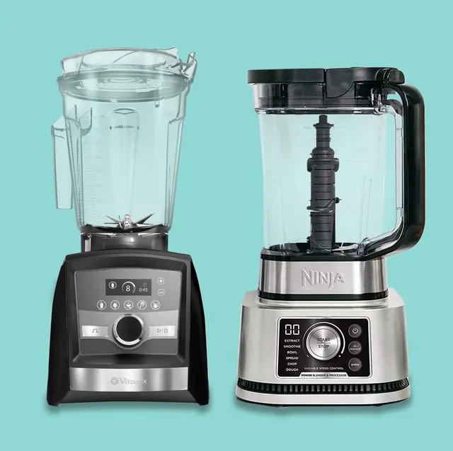 A high-end professional culinary processor designed for precision blending sits on a dark kitchen counter.