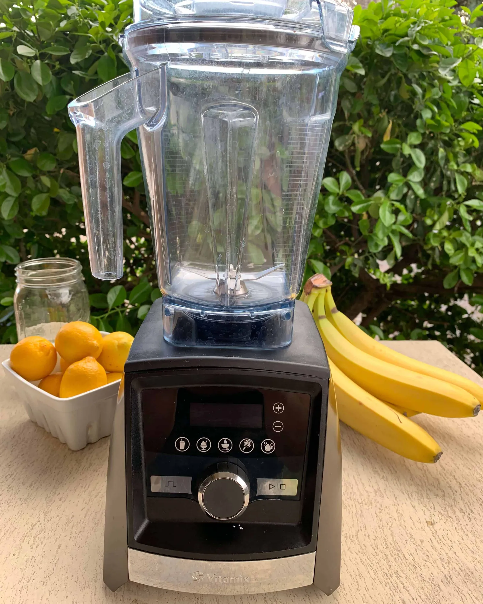 A large professional blender taking up almost all available space on a counter.