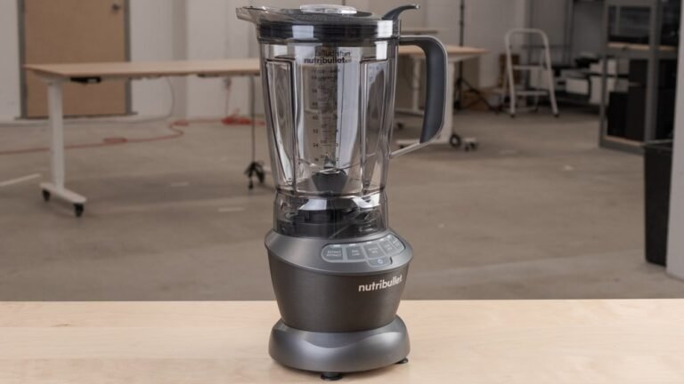 Nutribullet blender combo with pitcher and cup on kitchen counter