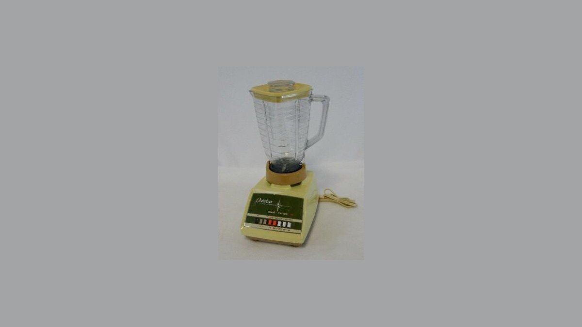Oster blender on a kitchen counter showing where Oster blenders are made