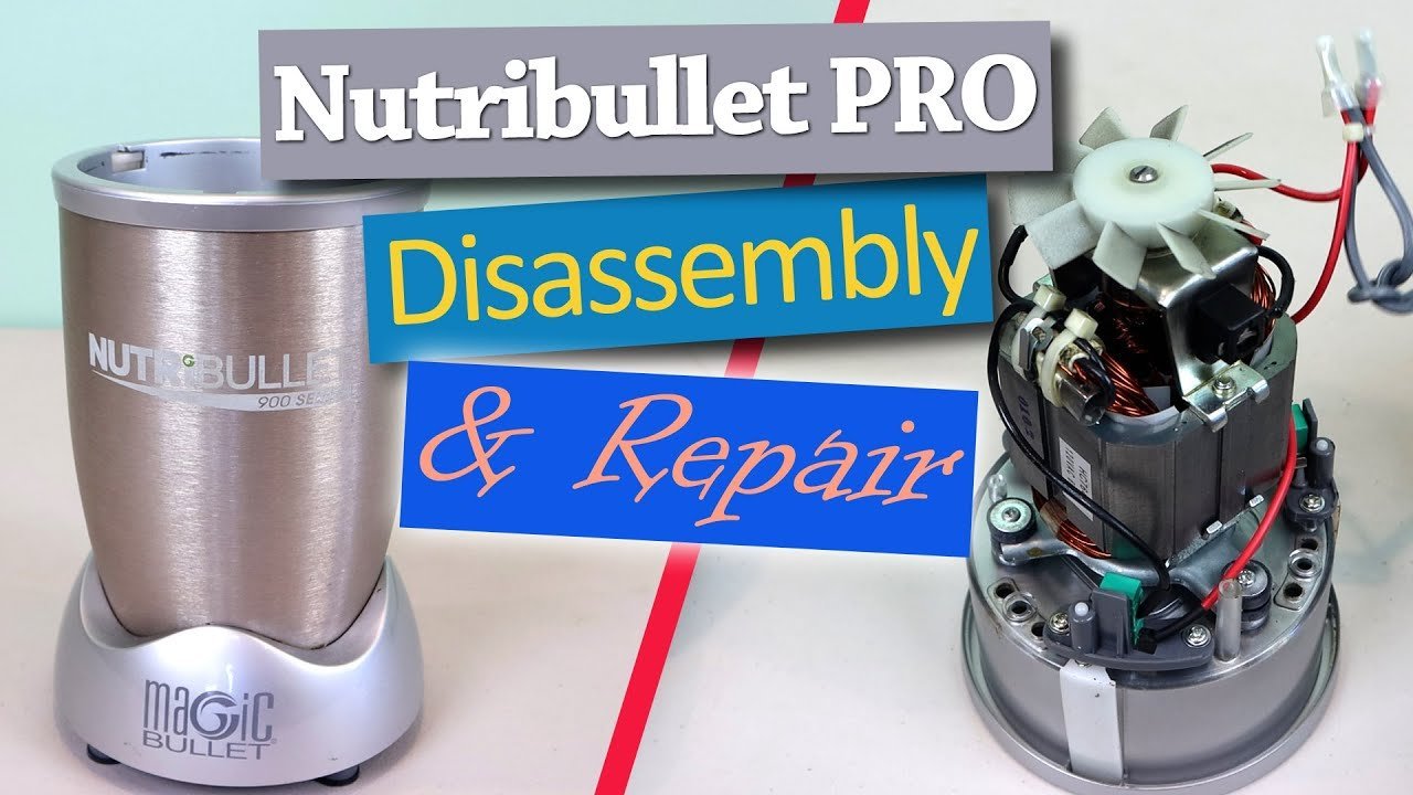Personal blender cup, blade assembly and motor base taken apart on a kitchen counter