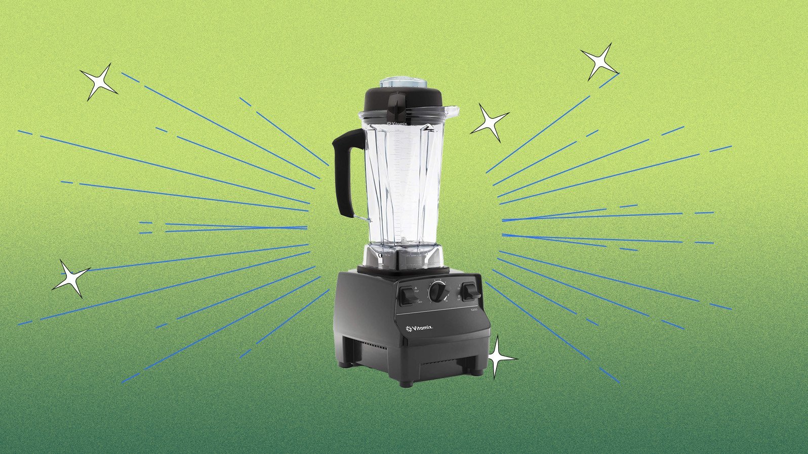A professional blender sits on a marble countertop ready for daily kitchen use.
