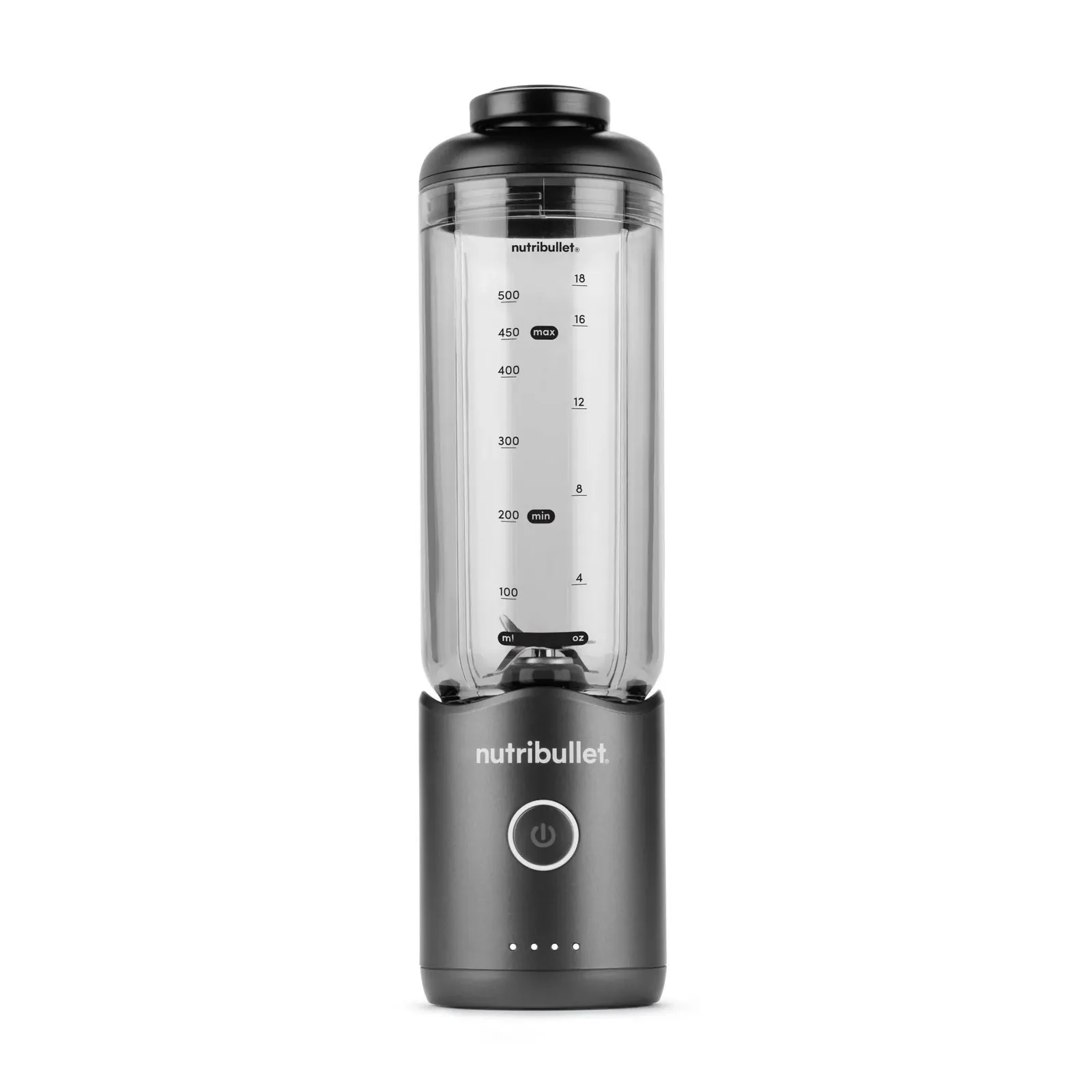 Small portable blender next to a full-size countertop blender with frozen fruit