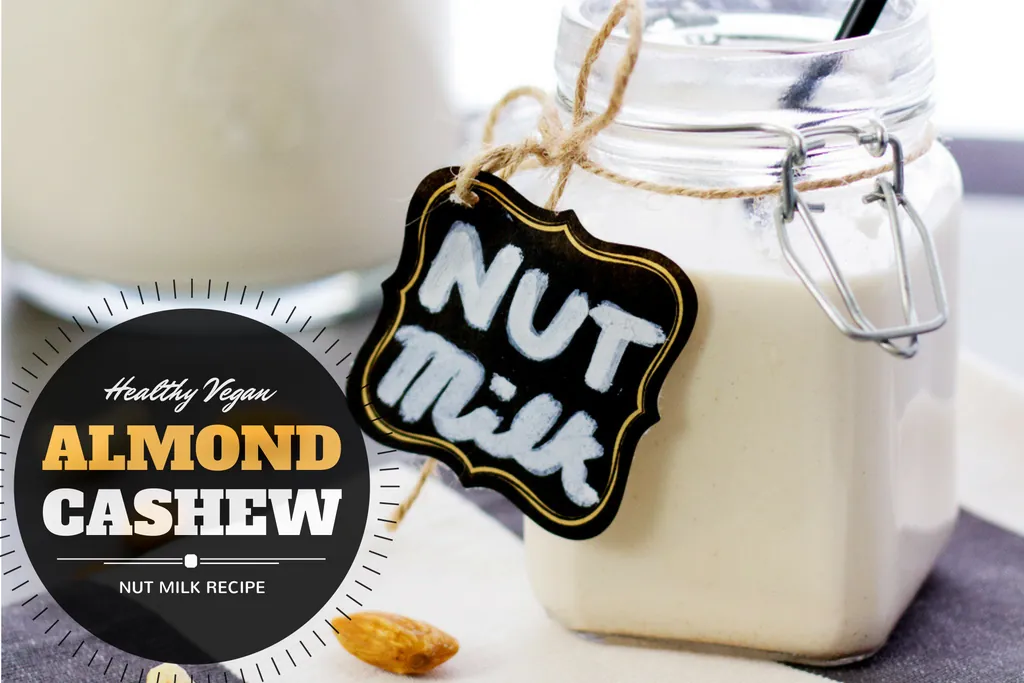 Soaked almonds and blending tools ready for making fresh almond milk at home