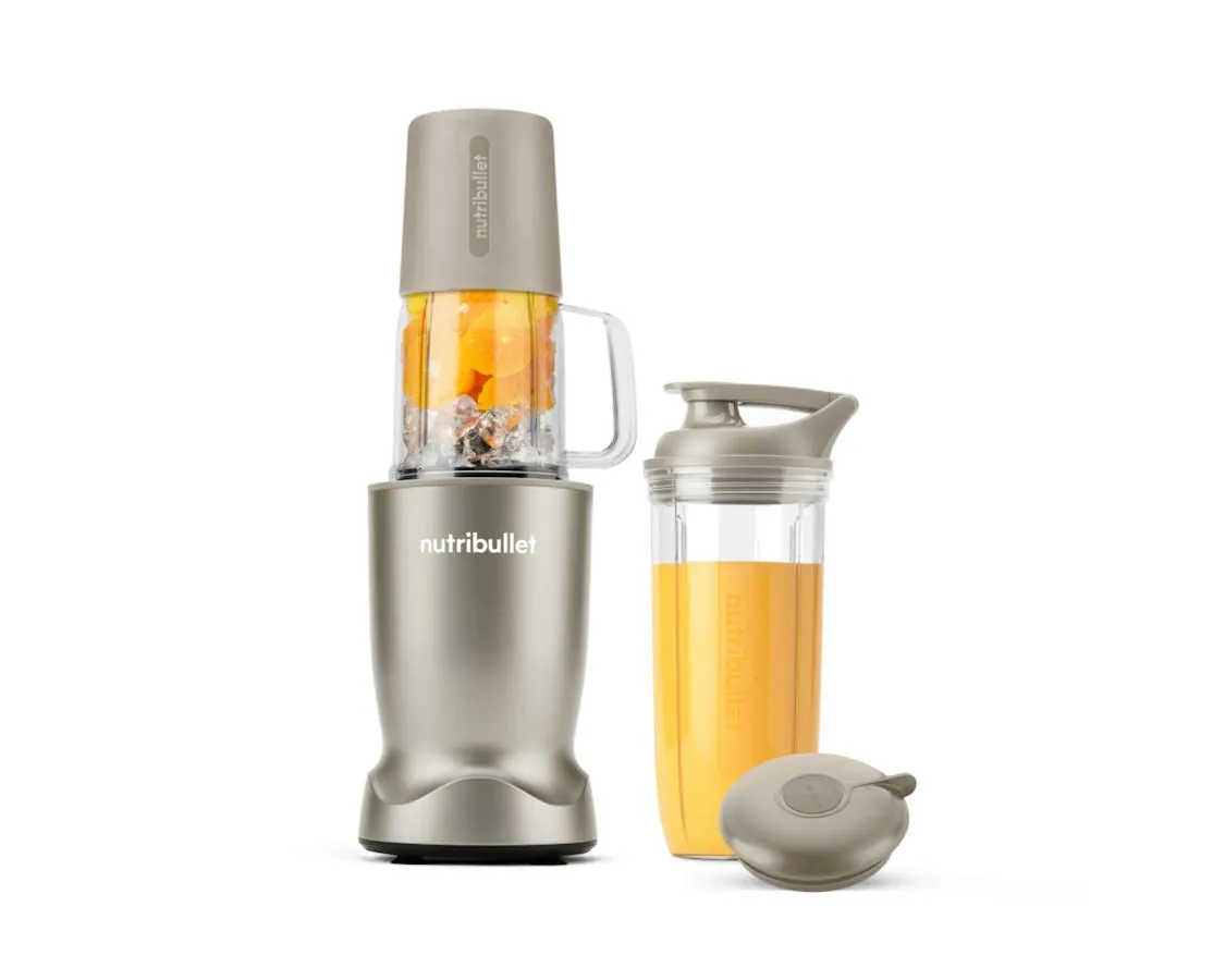 Two blenders with thick smoothies showing wattage and jar shape differences