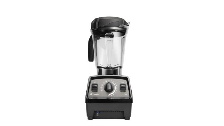 Vitamix blender on a kitchen counter ready for cleaning